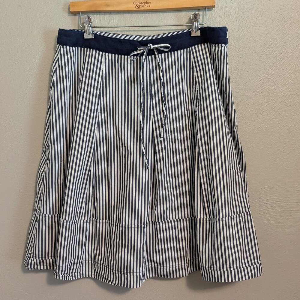 Madison Blue and White Striped Skirt - Large